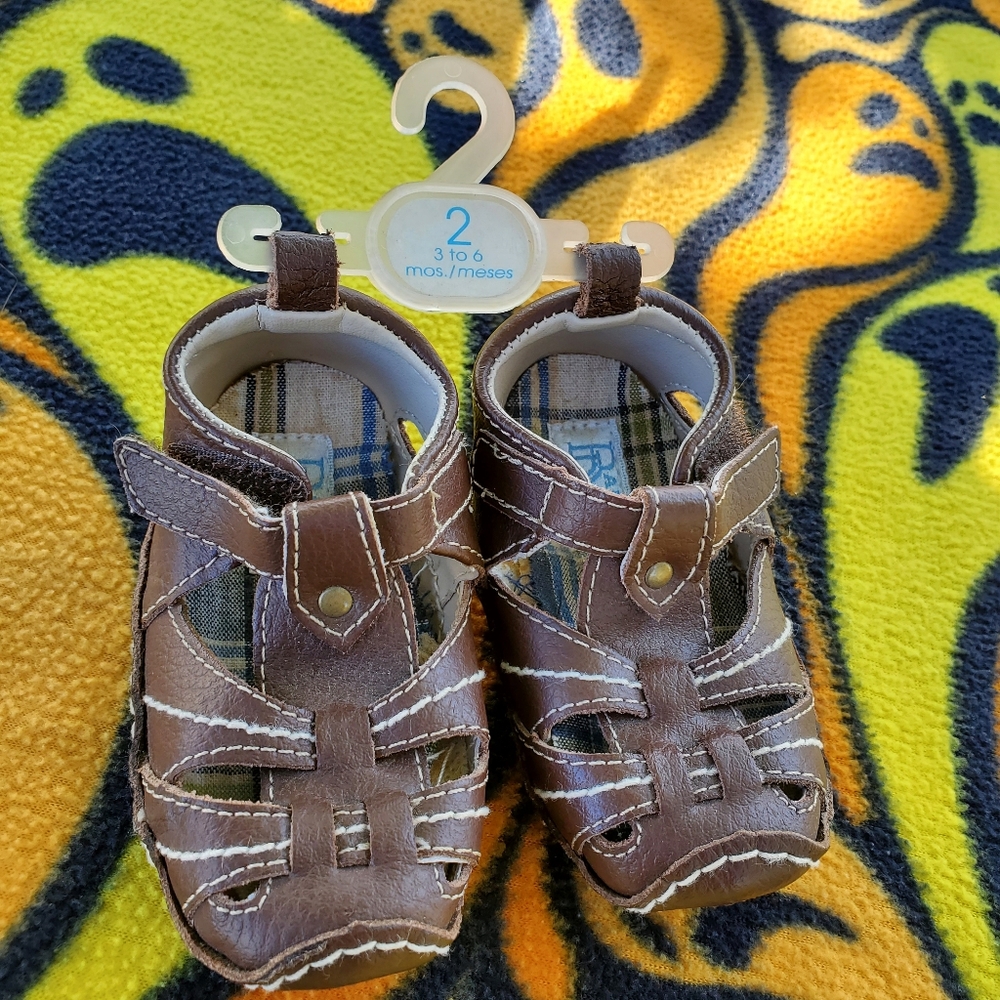 Brown Leather Baby Sandals (3-6 Months)